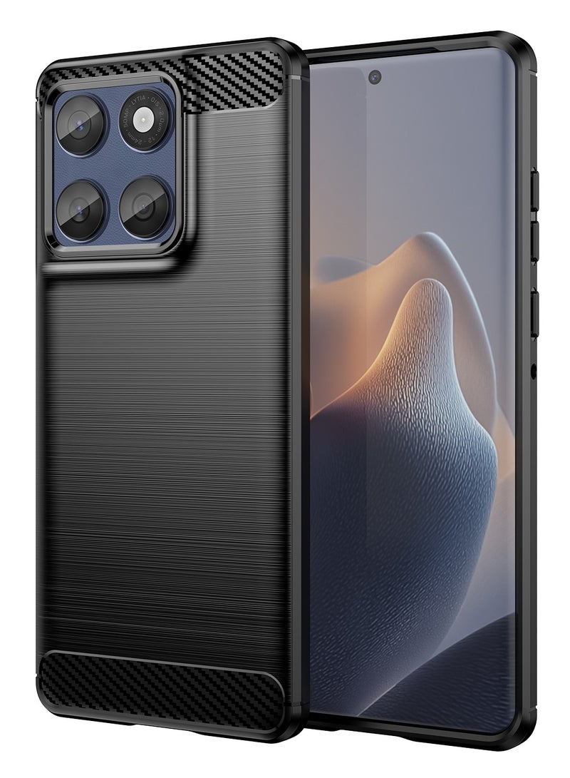 for Motorola Edge 60 Fusion Case Cover, High Quality Slim and Lightweight Brushed Comfortable TPU Soft Feel Cell Phone Protective Case for Motorola Edge 60 Fusion, Black - Image 1