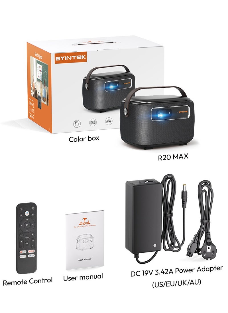 BYINTEK - BYINTEK R20 MAX Auto-focus Smart Portable Projector, Android Wireless Chargeable Projector, Support 4K, 300 Inch Picture, Support Arabic - Image 1