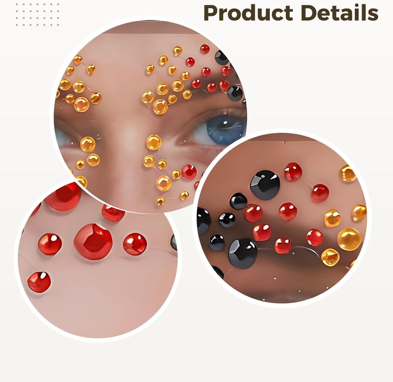 24 Pcs Self-Adhesive Face Gems, Decorative Rhinestone Stickers for World Cup, Fan Cheering Makeup, Acrylic, Teams Style - Image 5