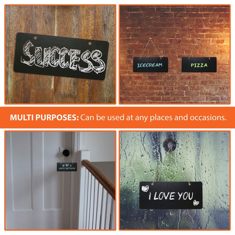 IFAMIO Chalkboard Hanging Signs Erasable Wood Rectangle Small Vintage Rustic Blackboard Message Memo Display for Wedding, Bar, Restaurant, Kitchen Pantry & Wall Decor, 6 Pack - Image 5