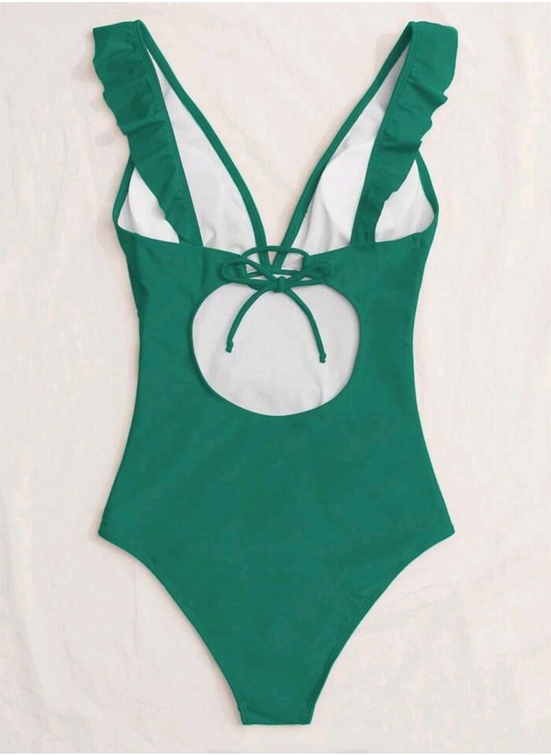 Shein SHEIN Swim Women's Ruched & Pleated One Piece Swimsuit, Summer Beach Swimwear  - Image 5
