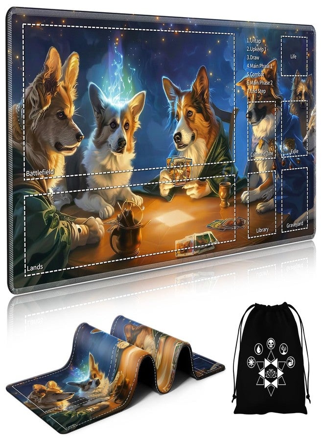 SichKards MTG Playmat with Zones,24x14 inch Card Game Mat with Deck Bag - Image 1