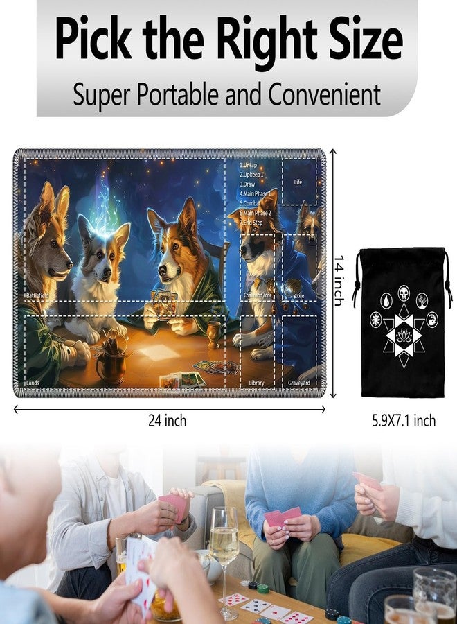 SichKards MTG Playmat with Zones,24x14 inch Card Game Mat with Deck Bag - Image 2