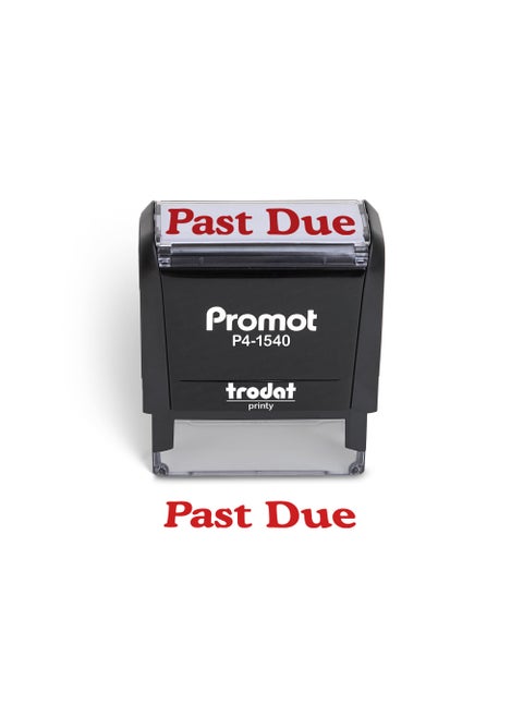 Promot Past Due Self Inking Rubber Stamp  Refillable Stampers for Office  Business Accounting Bookkeeping Coding Legal Notary Work Ordering Inventory Check Accounts Payable Stamp  Red Ink