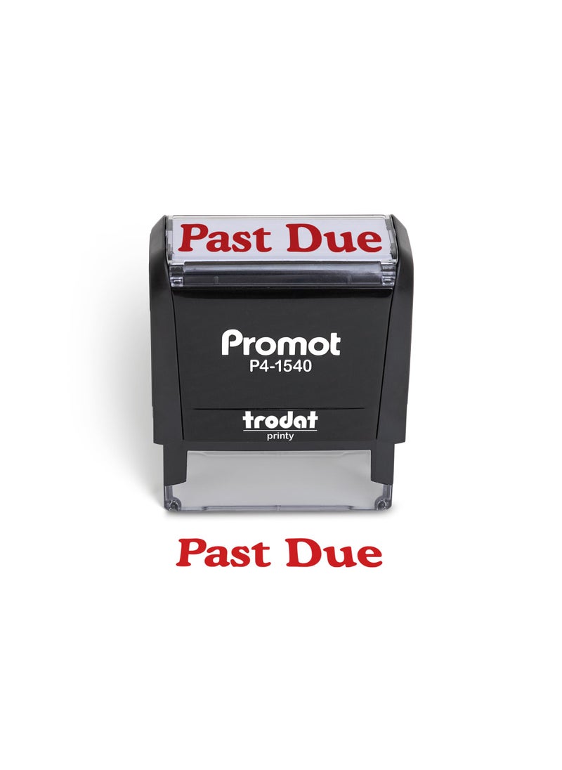Promot Past Due Self Inking Rubber Stamp  Refillable Stampers for Office  Business Accounting Bookkeeping Coding Legal Notary Work Ordering Inventory Check Accounts Payable Stamp  Red Ink