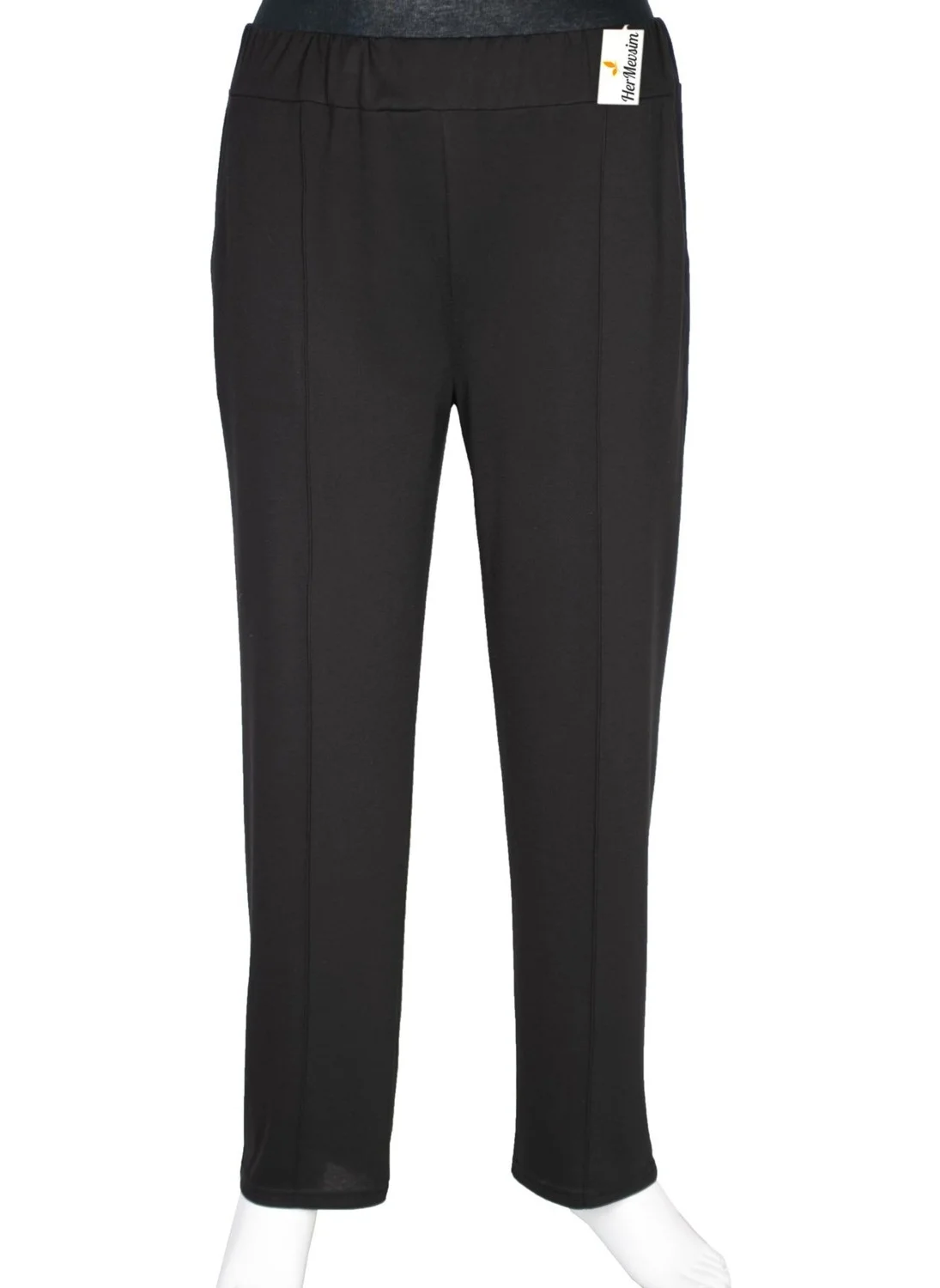 Hesna Women's Ece Pocket Unlined Elastic Black Trousers