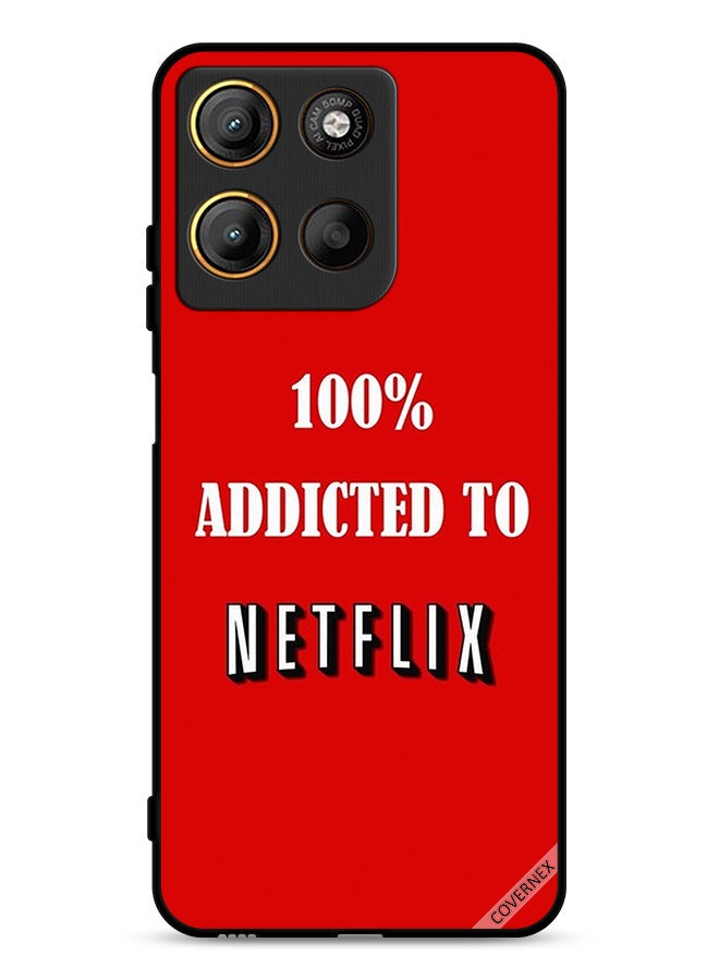 Covernex Motorola Moto G15 Protective Case Cover 100% Addicted To Netflix