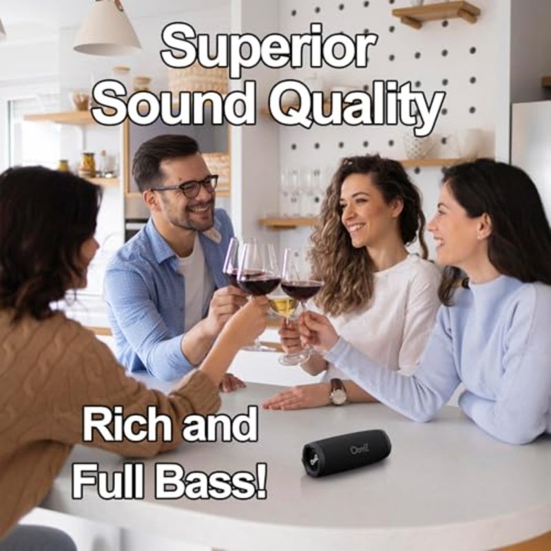 OontZ Cylinder- Portable Bluetooth Speaker, 14 Watts, Deep Bass, Hi-Quality Sound, 100 Feet Wireless Range, IPX7 Waterproof, Shower, Home, Outdoor, Pool - Image 4