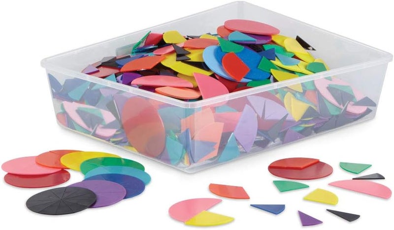 hand2mind Plastic, Rainbow, Fraction Circles, Bulk Math Manipulative Kit for the Classroom (15 Sets of 51 Tiles) - Image 1
