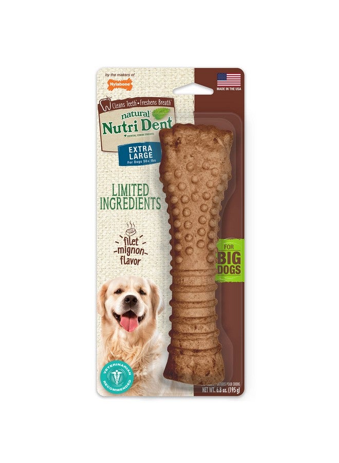 نيلابون مضغ الأسنان للكلاب من Nutri Dent - منظف طبيعي لأسنان الكلاب ومعطر للنفس - مكافآت أسنان للكلاب - بنكهة فيليه مينيون، حجم كبير جدًا (1 قطعة) - Image 1