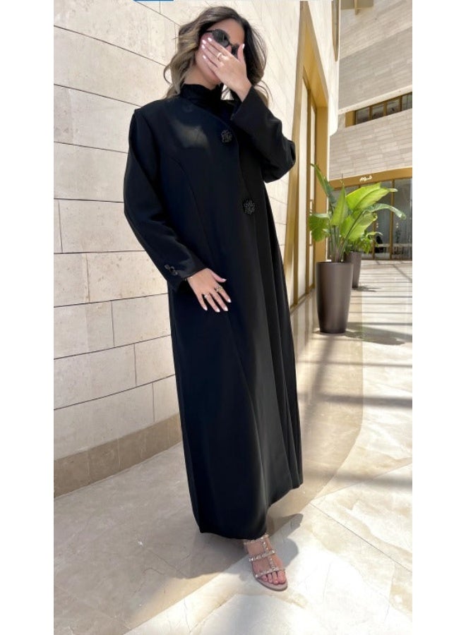 آية MW1601 عباية بليزر باللون الأسود الفاحم - Image 2