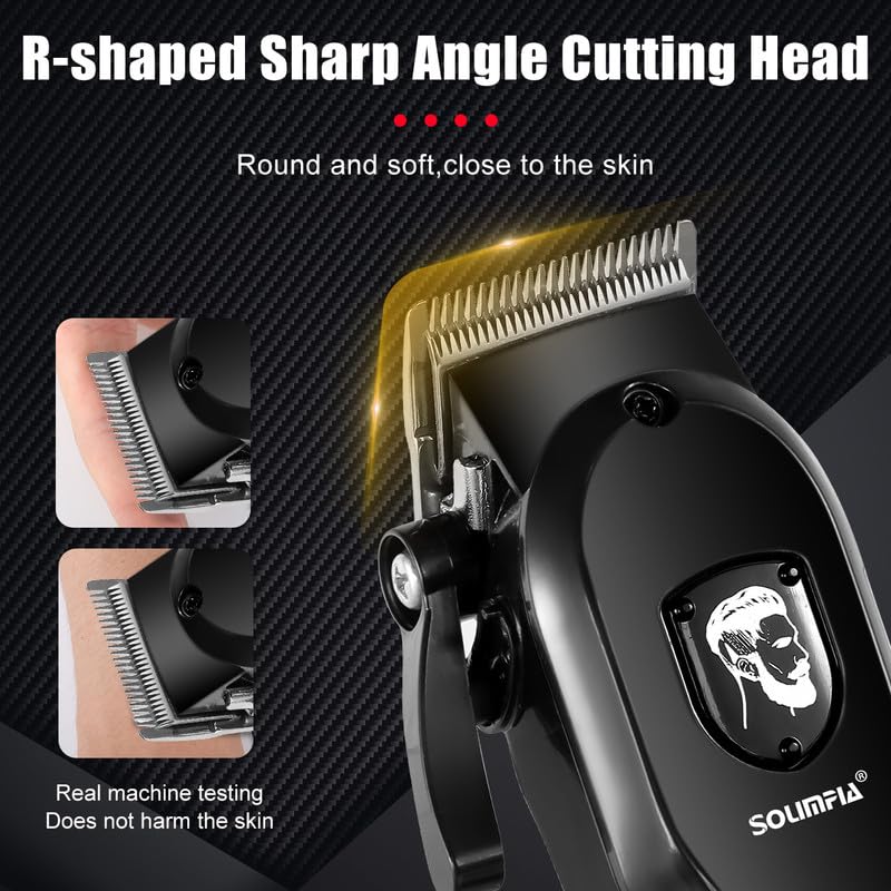 Solimpia HT-671 سلسلة صالون ماكينة حلاقة احترافية بشاشة رقمية ماكينة قص الشعر الكهربائية مجموعة أدوات تشذيب الشعر اللاسلكية، بطارية ليثيوم أيون 1200mAh 180 دقيقة من وقت التشغيل، أسود C - Image 5