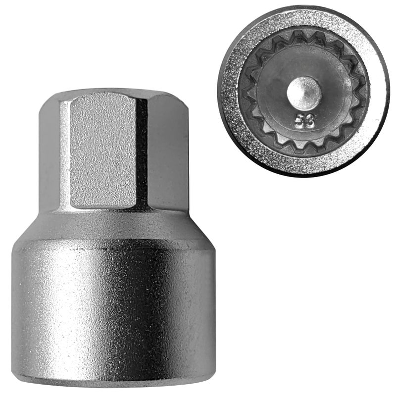 Wheel Locking Nut Key Replacement for Porsche, 53 Thick-walled Wheel Lock Nut Socket Adapter, Wheel Anti-Theft Lug Nut Removal Tool - Image 1