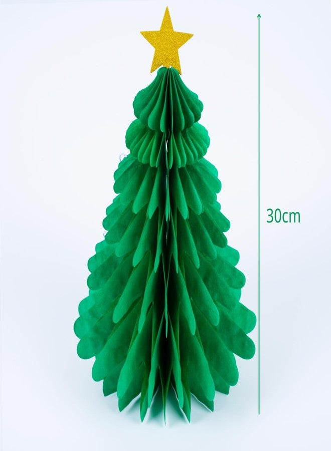 Orapink 11.8'' Christmas Tree Honeycomb Ornaments,2 Pcs Christmas Paper Ornaments for Christmas Deco, Red Green - Image 2