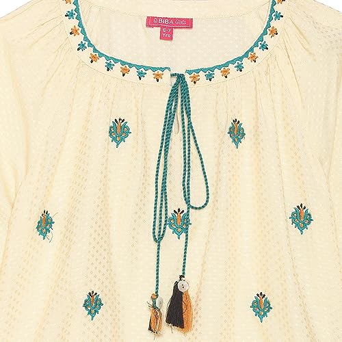 BIBA Girl Solid Short_Kurta Kid(KW5520_Off White_5) - Image 3