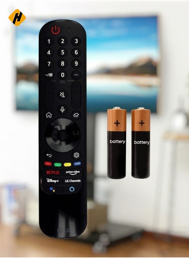 HuHa - "New MR21GA / AGF30136002 OEM Replacement Magic Bluetooth TV Remote Control with Microphone for LG OLED65C1PUB 65 C1 Series 4K Smart OLED TV (2021) – Includes Netflix, Prime Video, Disney+, and LG Channels Buttons – With Battery" - Image 1