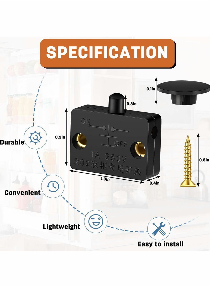 SYOSI - Door Button for Closet Light, 12pcs Cabinet Lamp Button Automatic Door Button Touch Switch for Wardrobe Applicable - Image 1