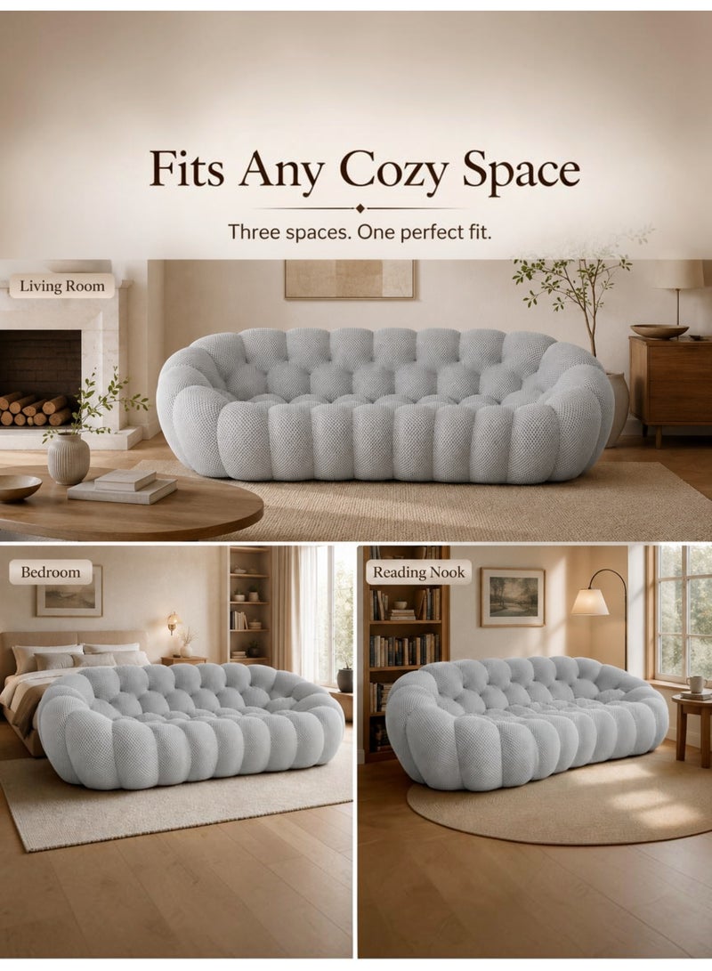 Super large 4-Seater Modern curved armless sofa, comfortable cloud sofa with luxurious velvet Polka modular combination, deep seat design suitable for living rooms, apartments, and reception areas - Image 4