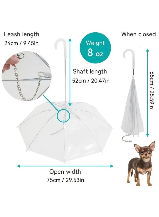 One Size Transparent Umbrella Leash For Small Dogs Essential Rainy Day Accessory - Image 3