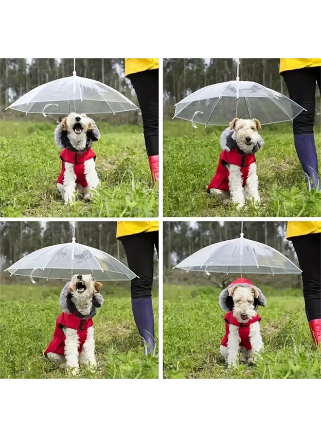 One Size Transparent Umbrella Leash For Small Dogs Essential Rainy Day Accessory - Image 2