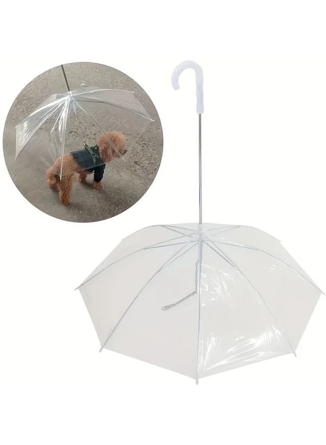 One Size Transparent Umbrella Leash For Small Dogs Essential Rainy Day Accessory - Image 1