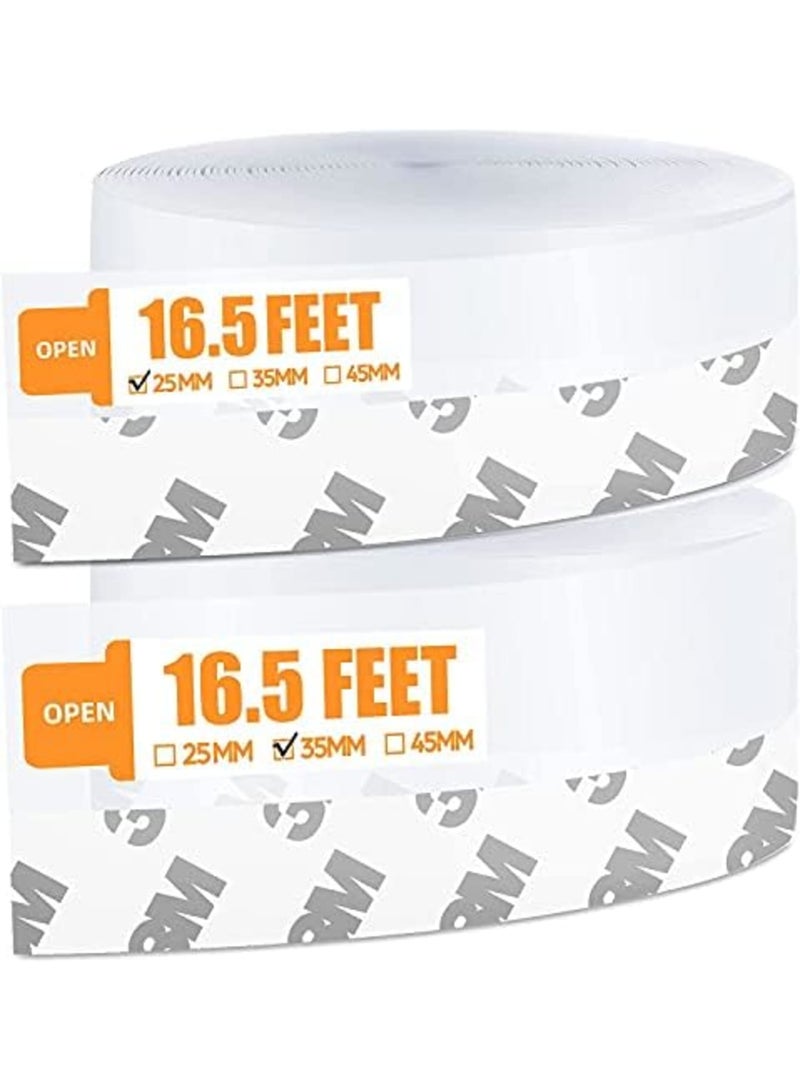 Luckam 33 Feet Door Weather Stripping, Silicone Seal Strip Window Seal Silicone Sealing Tape for Door Draft Stopper Adhesive Tape for Doors Windows and Shower Glass Gaps - 2 Rolls - Image 1