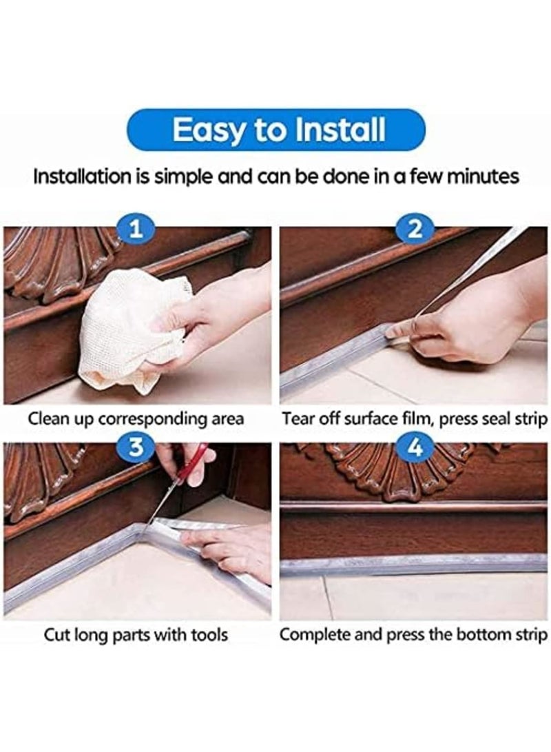 Luckam 33 Feet Door Weather Stripping, Silicone Seal Strip Window Seal Silicone Sealing Tape for Door Draft Stopper Adhesive Tape for Doors Windows and Shower Glass Gaps - 2 Rolls - Image 4