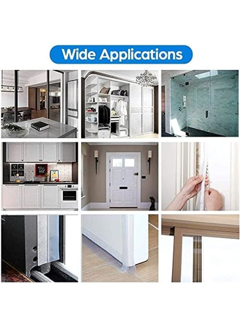 Luckam 33 Feet Door Weather Stripping, Silicone Seal Strip Window Seal Silicone Sealing Tape for Door Draft Stopper Adhesive Tape for Doors Windows and Shower Glass Gaps - 2 Rolls - Image 3