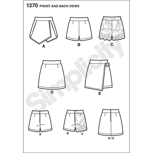 Simplicity 1370 Women's Shorts, Skorts, and Skirt Sewing Patterns, Sizes 6-14 - Image 3