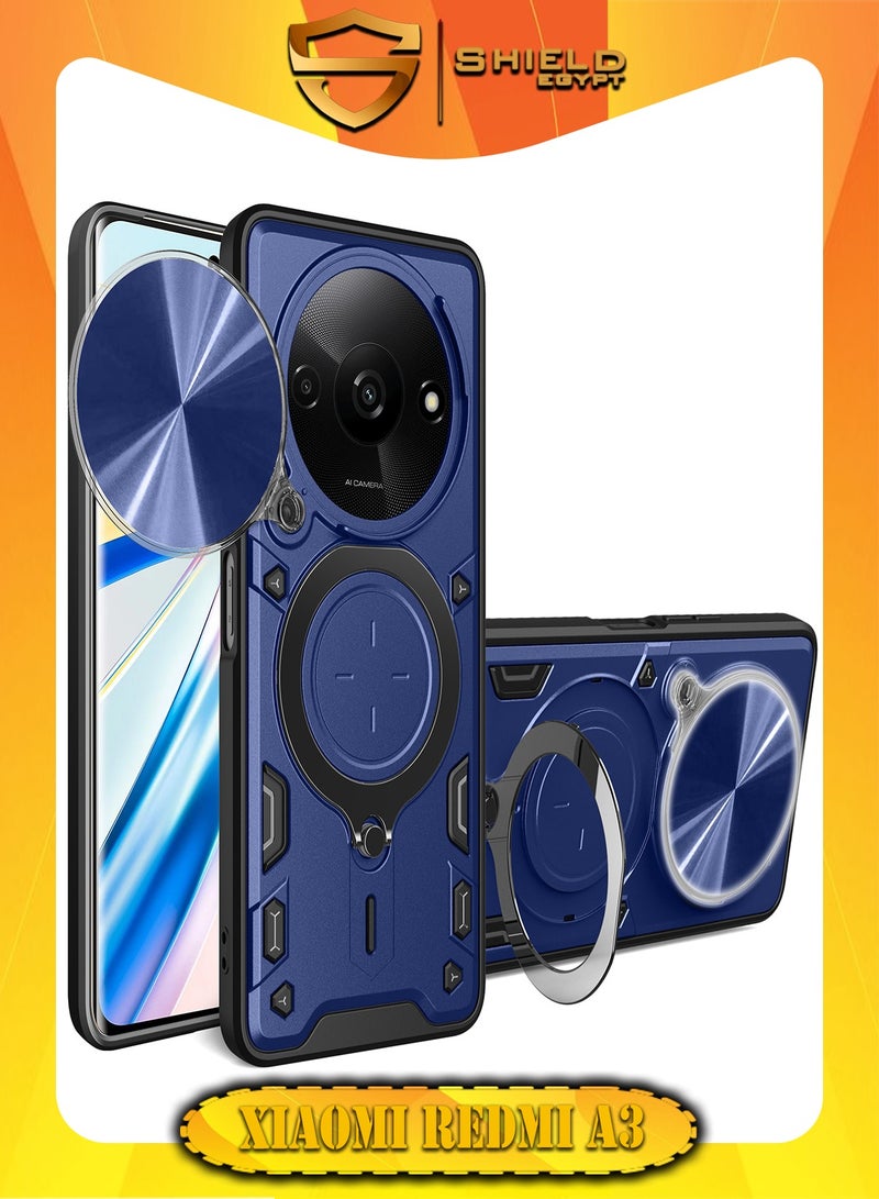 SHIELD EGYPT For Xiaomi Redmi A3/Redmi A3x Armored Camera Shield Cover Camera Lend Protection, Built-in 360° (Blue)