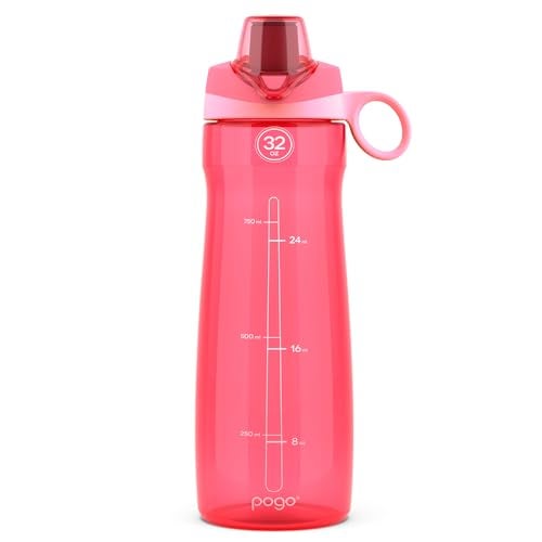 Pogo BPA-Free Tritan Plastic Water Bottle with Chug Lid, 32 Oz, Pink. - Image 1