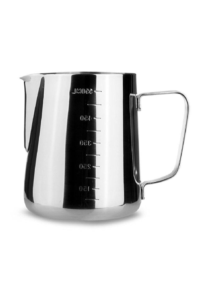 Stainless Steel Milk Frothing Coffee Jug Silver 10.5 x 9.8 x 8.9cm 201 with scale 350ml 201 with scale||350ml - Image 1