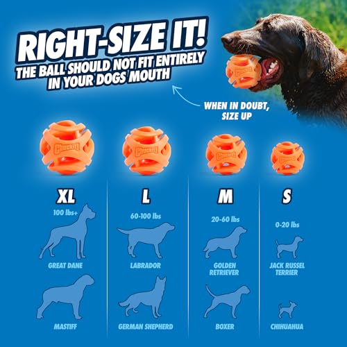 Chuckit! Air Fetch Ball Dog Toy - Size Large - For Dogs 60-100 lbs - Bouncy and Durable - Hollow Design - 3-inch Diameter - Pack of 1 - Image 4