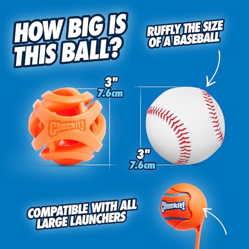 Chuckit! Air Fetch Ball Dog Toy - Size Large - For Dogs 60-100 lbs - Bouncy and Durable - Hollow Design - 3-inch Diameter - Pack of 1 - Image 3