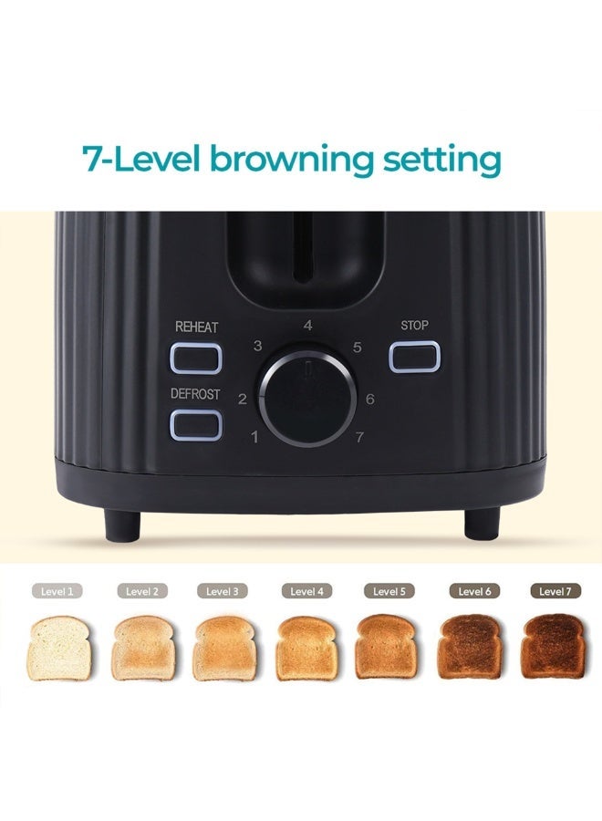 Winning Star 2-Slice Toaster with Defrost & 7 Browning Settings ST-90601, 780W - 930W, Automatic Pop-Up, Cancel Function – Black - Image 5