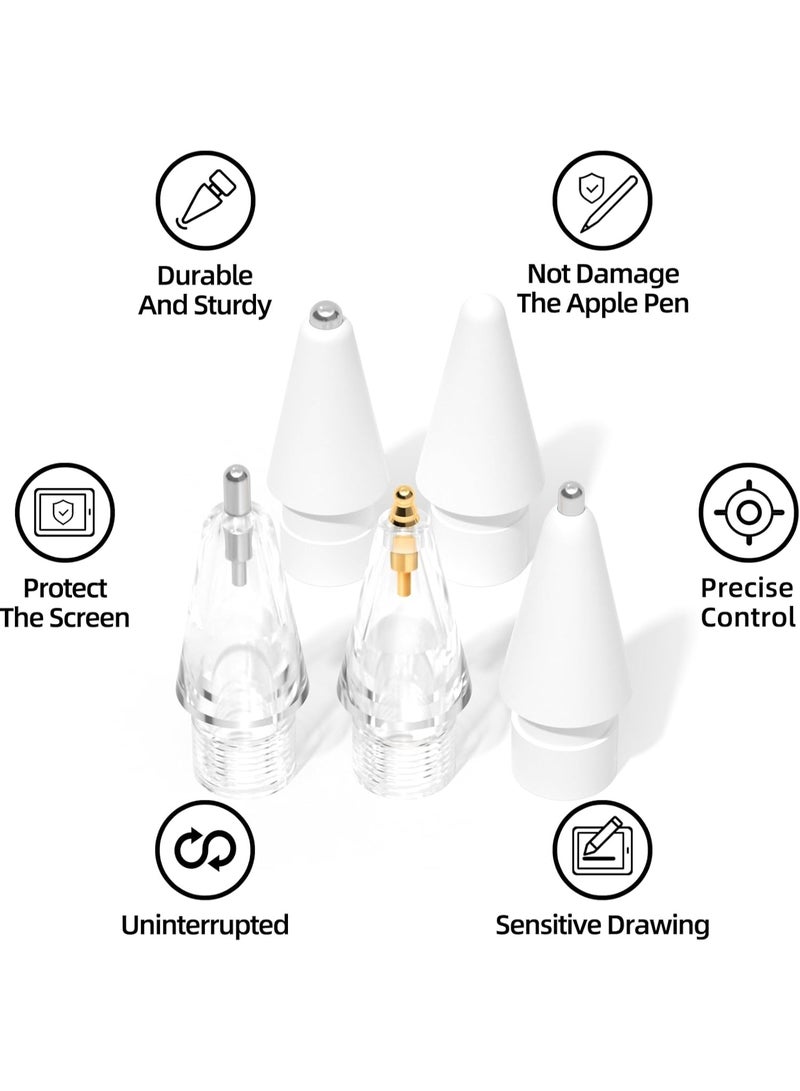 نصائح استبدال ترقية لـ Apple Pencil Pro / USB-C / 2nd Gen / 1st Gen Tips (مع حالة التخزين ، نصائح معدنية مزيجة مقاومة للارتداء لملحقات قلم رصاص iPad (حزمة 6 ، وردي) - Image 4