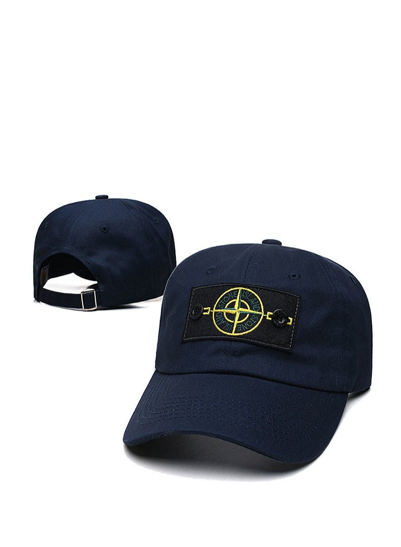 Stone Island Navy Cap: Compass Patch  Buckle Detail