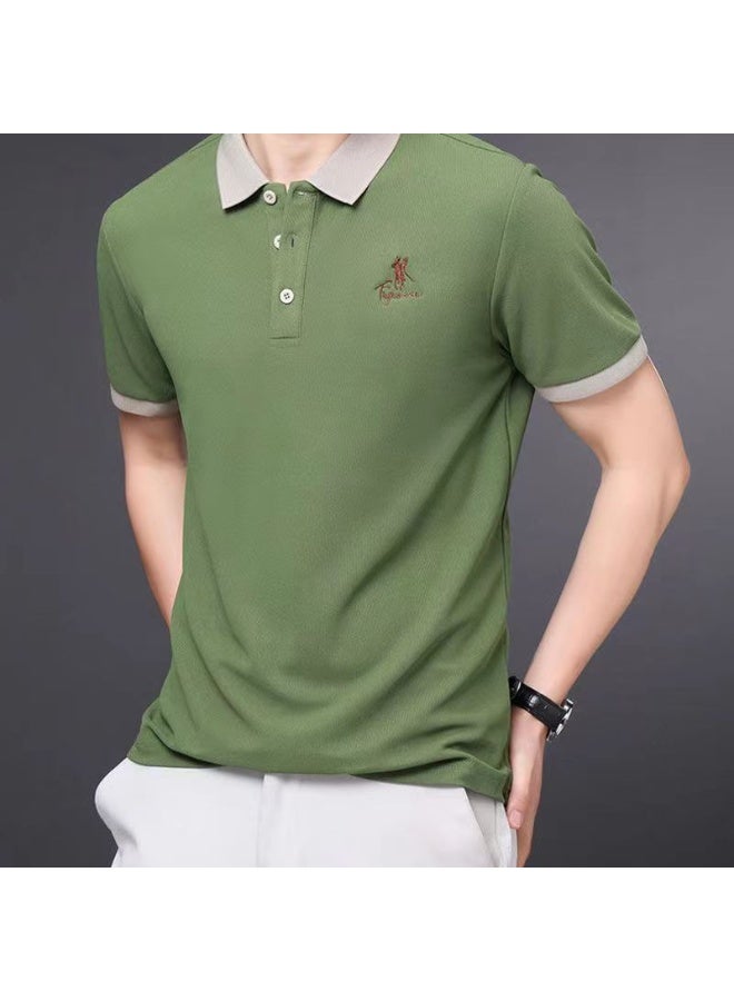 Men's Embroidered Casual Fashion Short Sleeved POLO Shirt Summer Comfortable Top - Image 1