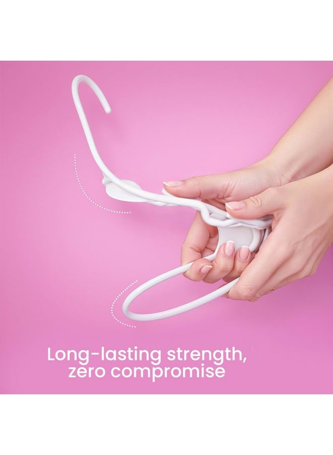 Utopia Home White Plastic Standard Hangers for Clothes 50-Pack Heavy Duty and Space Saving Notched Hangers - Image 4