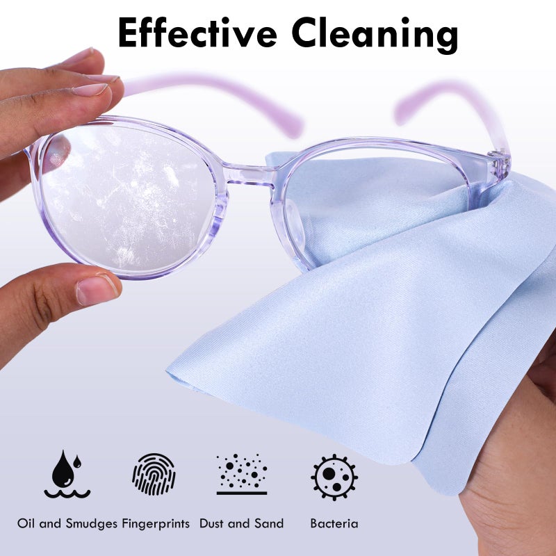 Nadadora Individually Wrapped Assorted Color Premium Microfiber Glasses Cleaning Cloths, 10 Pack, Thickened,Soft Dense for Eyeglasses,Sunglasses,Camera,Jewelry,Phone,Lense,LCD,Reusable Washable,6"X7" - Image 2