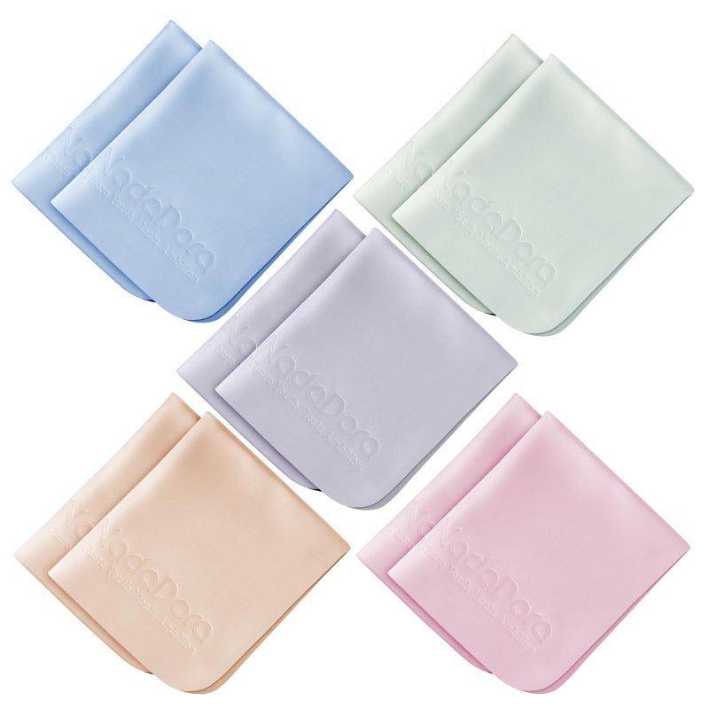 Nadadora Individually Wrapped Assorted Color Premium Microfiber Glasses Cleaning Cloths, 10 Pack, Thickened,Soft Dense for Eyeglasses,Sunglasses,Camera,Jewelry,Phone,Lense,LCD,Reusable Washable,6"X7" - Image 1