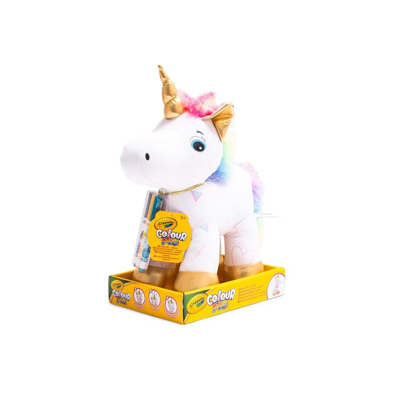 CRAYOLA - Colour Me Plush Colourable Plush Toy with 3 Felt Tip Pens Unicorn Creative Activity and Gift for Children from 3 Years 4026316 - Image 1