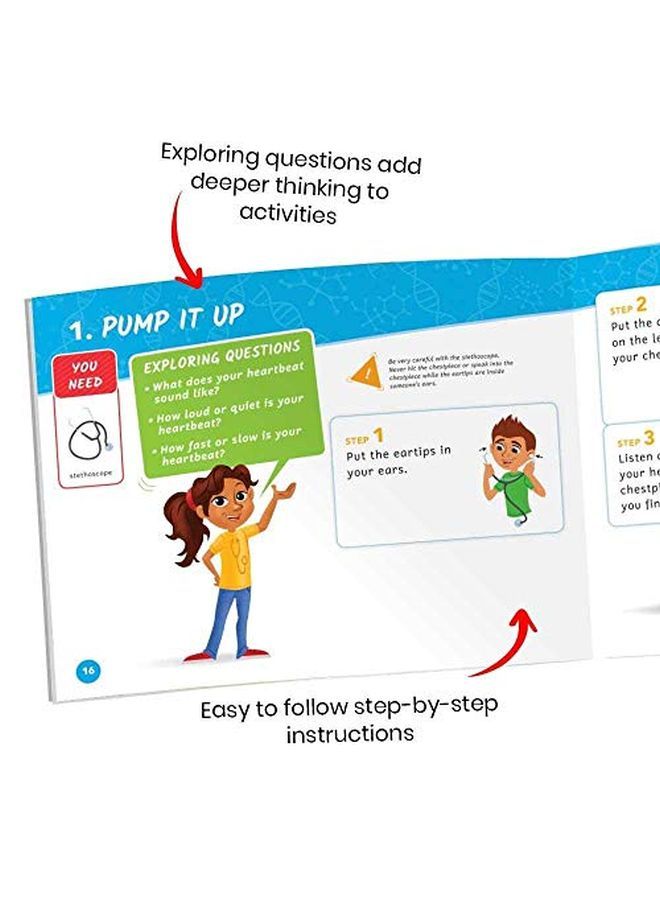 hand2mind مجموعة علوم جسم الإنسان من الرأس إلى القدم تشمل مجموعة سلايم ومجموعة STEM للأطفال تتضمن سماعة طبية للأطفال تعمل على تعليم الجسم البشري وتشريح الإنسان للأطفال مجموعة طبيب الأطفال لوازم التعليم المنزلي - Image 4