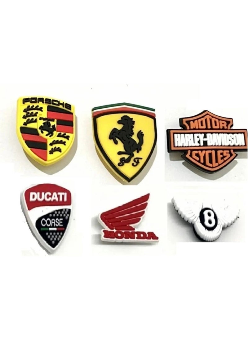 Marimari Set of 6 Slippers Ornaments Car Brands  - Image 1