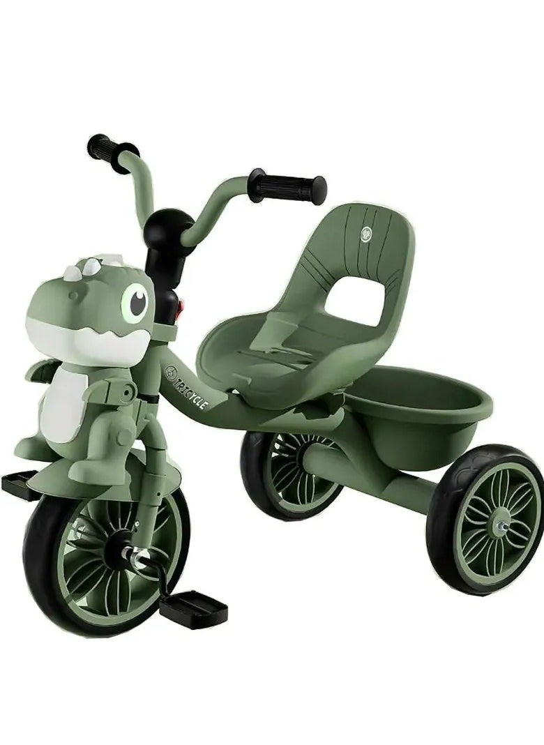 MarkedOne Tricycle for Kids, Baby Cycle with Light and Music, Kids Tricycle with Back Storage Basket & 3 Wheels, Kids Cycle Bike For 2 to 5 Years Boys Girls Green  - Image 1