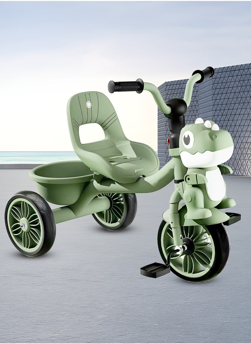 MarkedOne Tricycle for Kids, Baby Cycle with Light and Music, Kids Tricycle with Back Storage Basket & 3 Wheels, Kids Cycle Bike For 2 to 5 Years Boys Girls Green  - Image 2