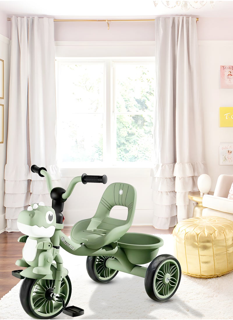 MarkedOne Tricycle for Kids, Baby Cycle with Light and Music, Kids Tricycle with Back Storage Basket & 3 Wheels, Kids Cycle Bike For 2 to 5 Years Boys Girls Green  - Image 3