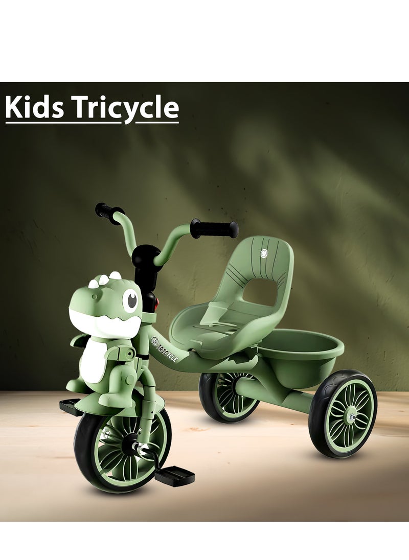 MarkedOne Tricycle for Kids, Baby Cycle with Light and Music, Kids Tricycle with Back Storage Basket & 3 Wheels, Kids Cycle Bike For 2 to 5 Years Boys Girls Green  - Image 5
