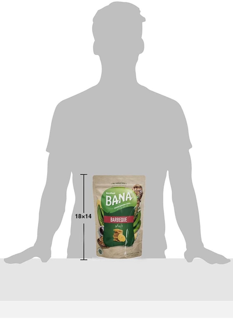 BareFood - Barefood Organic Gluten Free Bana Green Banana Chips / Healthy Snacks Pack of 2 (Barbeque, 50 gms) - Image 1