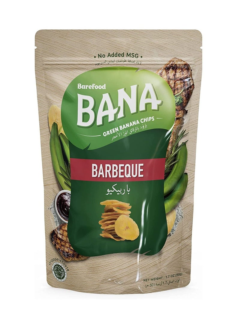 BareFood - Barefood Organic Gluten Free Bana Green Banana Chips / Healthy Snacks Pack of 2 (Barbeque, 50 gms) - Image 1